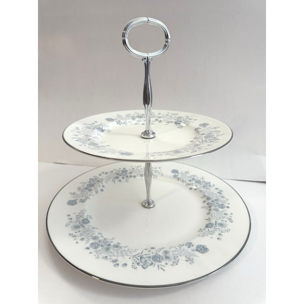 Wedgwood Belle Fleur R4356 2 Tier Serving Stand Bone China England Rare